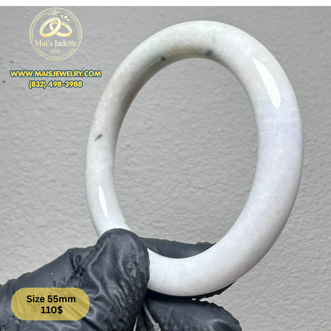 Mai's Jewelry Type A Natural Jadeite Bangle| 56.1 mm | BA57