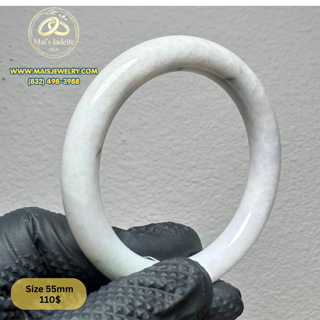 Mai's Jewelry Type A Natural Jadeite Bangle| 56.1 mm | BA57