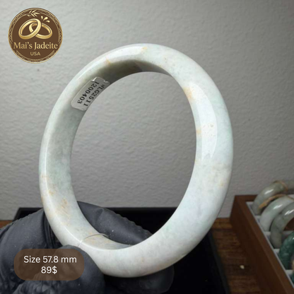 Mai's Jewelry Type A Natural Jadeite Bangle| 57.8mm | BA24