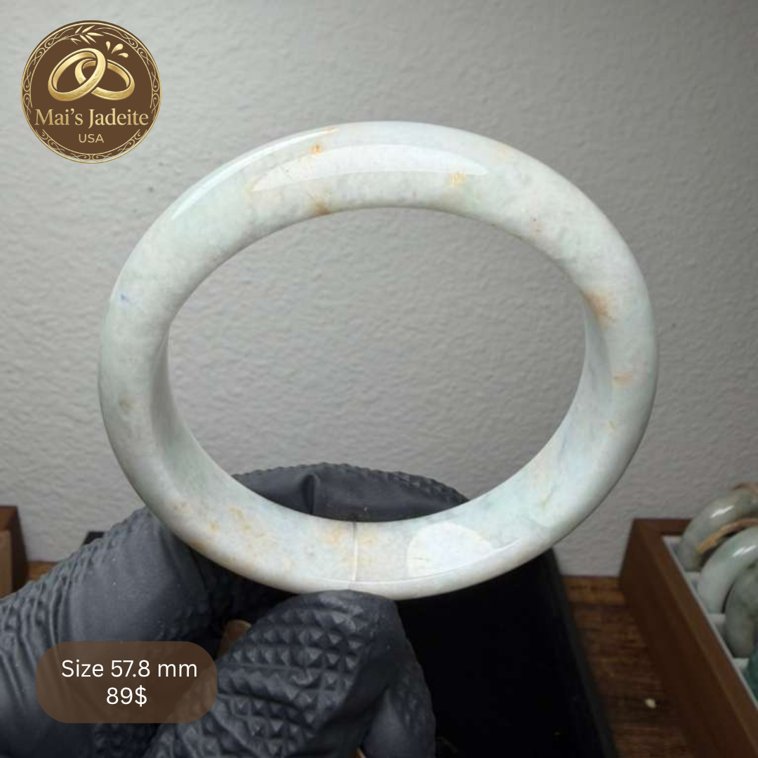 Mai's Jewelry Type A Natural Jadeite Bangle| 57.8mm | BA24