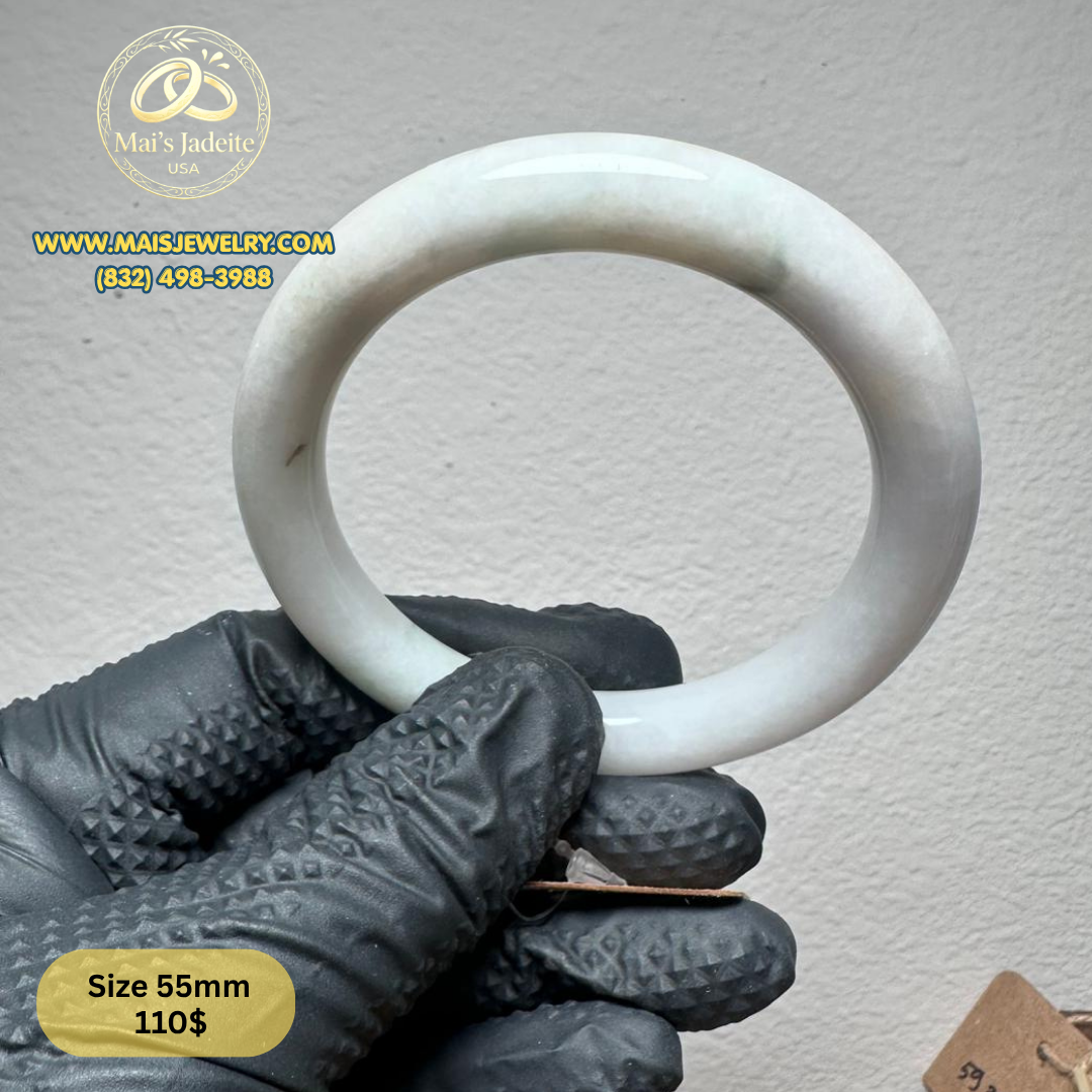 Mai's Jewelry Type A Natural Jadeite Bangle| 56.1 mm | BA57