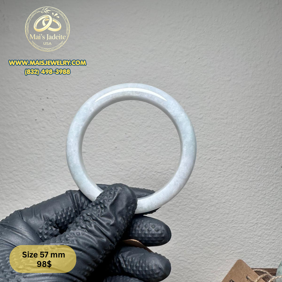 Mai's Jewelry Type A Natural Jadeite Bangle| 57 mm | BA35