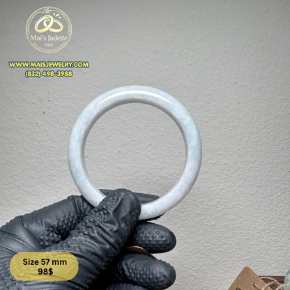 Mai's Jewelry Type A Natural Jadeite Bangle| 57 mm | BA35