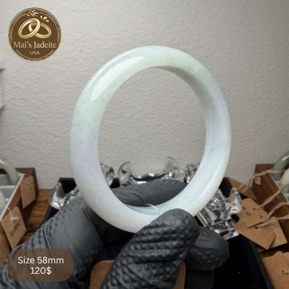 Mai's Jewelry Type A Natural Jadeite Bangle |58mm| BA16