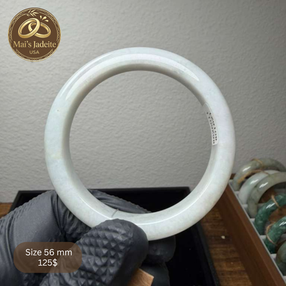 Mai's Jewelry Type A Natural Jadeite Bangle| 56mm | BA25