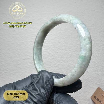 Mai's Jewelry Type A Natural Jadeite Bangle| 55.4 mm | BA59