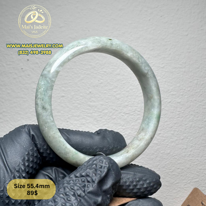 Mai's Jewelry Type A Natural Jadeite Bangle| 55.4 mm | BA59