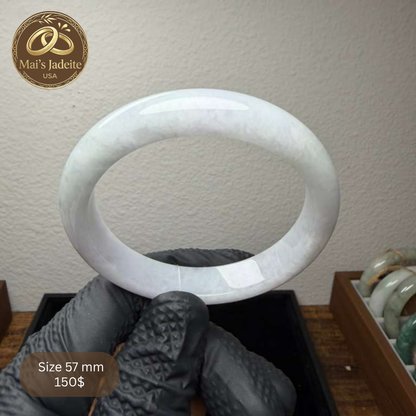 Mai's Jewelry Type A Natural Jadeite Bangle| 57mm | BA23