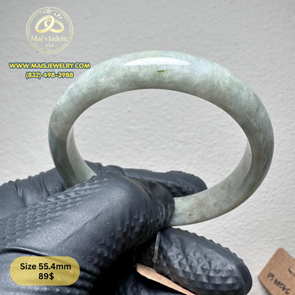 Mai's Jewelry Type A Natural Jadeite Bangle| 55.4 mm | BA59