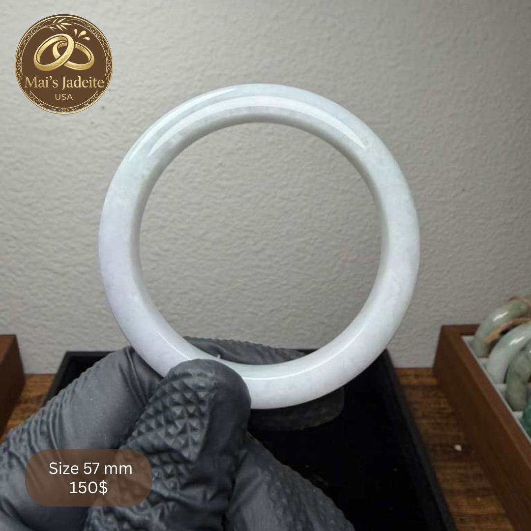 Mai's Jewelry Type A Natural Jadeite Bangle| 57mm | BA23
