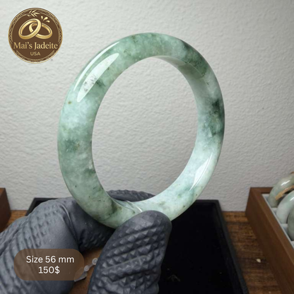 Mai's Jewelry Type A Natural Jadeite Bangle| 56mm | BA22
