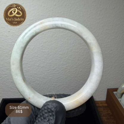 Mai's Jewelry Type A Natural Jadeite Bangle | 61mm | BA17
