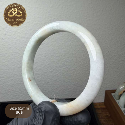 Mai's Jewelry Type A Natural Jadeite Bangle | 61mm | BA17