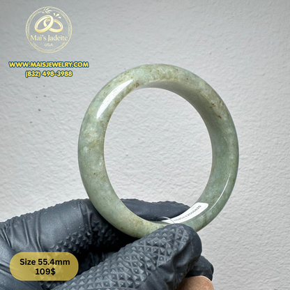 Mai's Jewelry Type A Natural Jadeite Bangle| 55.4 mm | BA58