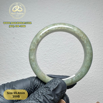 Mai's Jewelry Type A Natural Jadeite Bangle| 55.4 mm | BA58