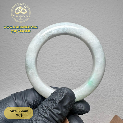 Mai's Jewelry Type A Natural Jadeite Bangle| 55.7 mm | BA37