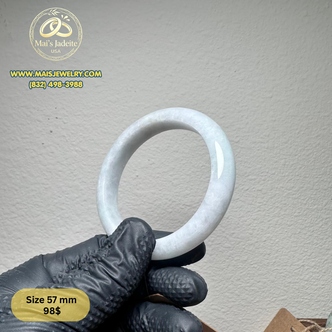 Mai's Jewelry Type A Natural Jadeite Bangle| 57 mm | BA35