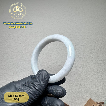 Mai's Jewelry Type A Natural Jadeite Bangle| 57 mm | BA35