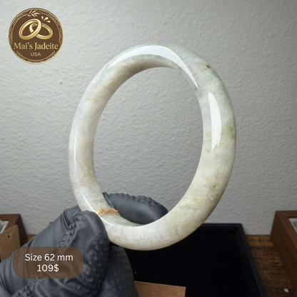 Mai's Jewelry Type A Natural Jadeite Bangle| 63mm | BA21