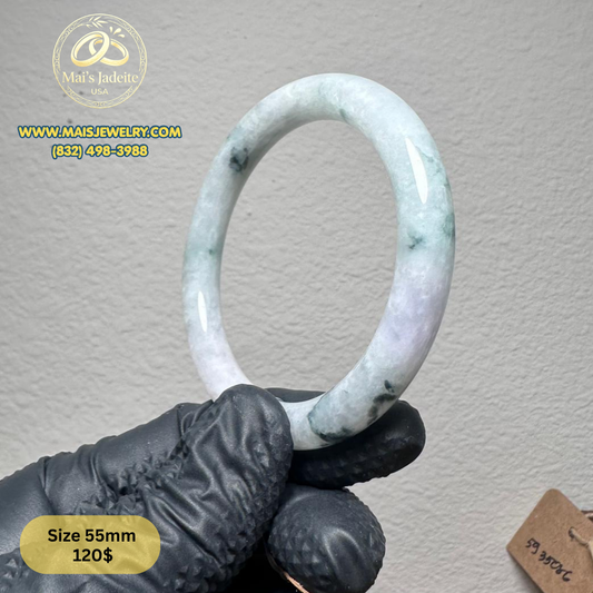Mai's Jewelry Type A Natural Jadeite Bangle| 55 mm | BA38