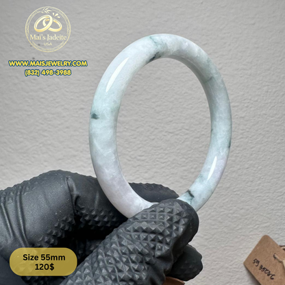 Mai's Jewelry Type A Natural Jadeite Bangle| 55 mm | BA38