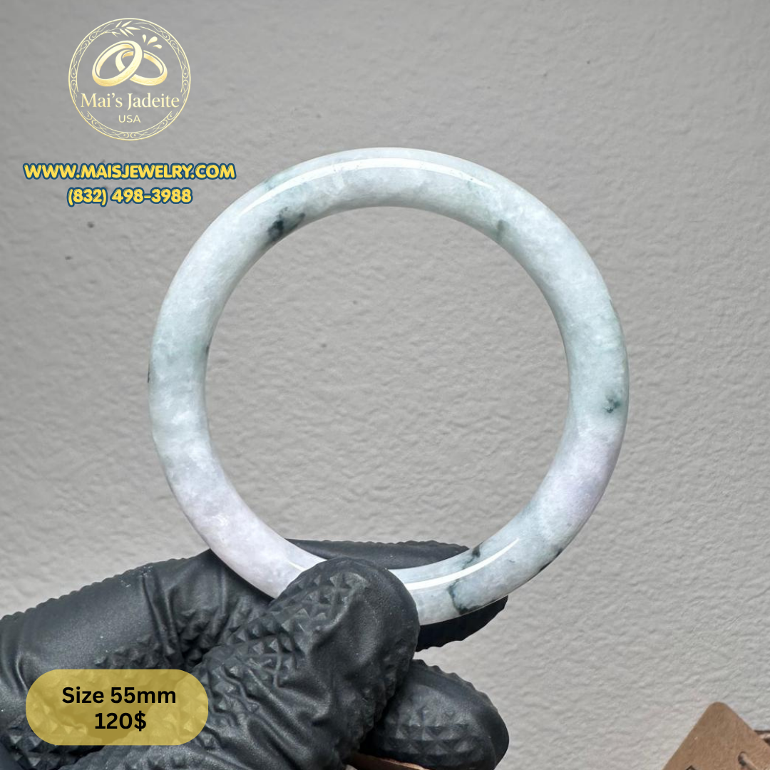 Mai's Jewelry Type A Natural Jadeite Bangle| 55 mm | BA38