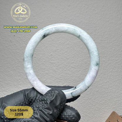 Mai's Jewelry Type A Natural Jadeite Bangle| 55 mm | BA38