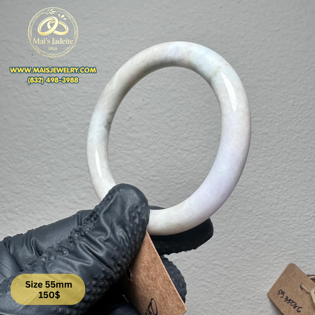 Mai's Jewelry Type A Natural Jadeite Bangle| 55.8 mm | BA39