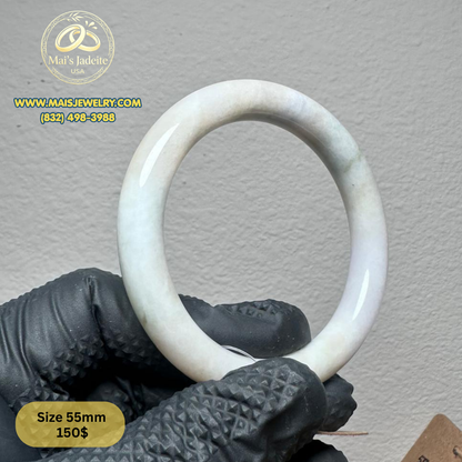 Mai's Jewelry Type A Natural Jadeite Bangle| 55.8 mm | BA39