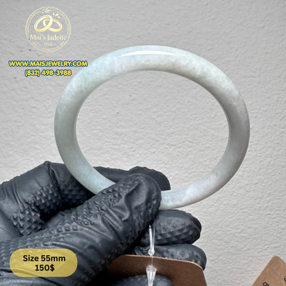 Mai's Jewelry Type A Natural Jadeite Bangle| 55.8 mm | BA39