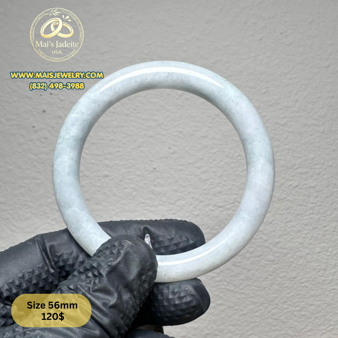 Mai's Jewelry Type A Natural Jadeite Bangle| 56mm | BA40