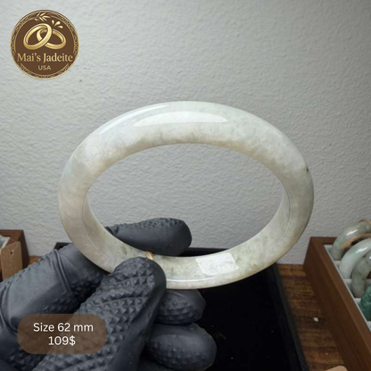 Mai's Jewelry Type A Natural Jadeite Bangle| 63mm | BA21