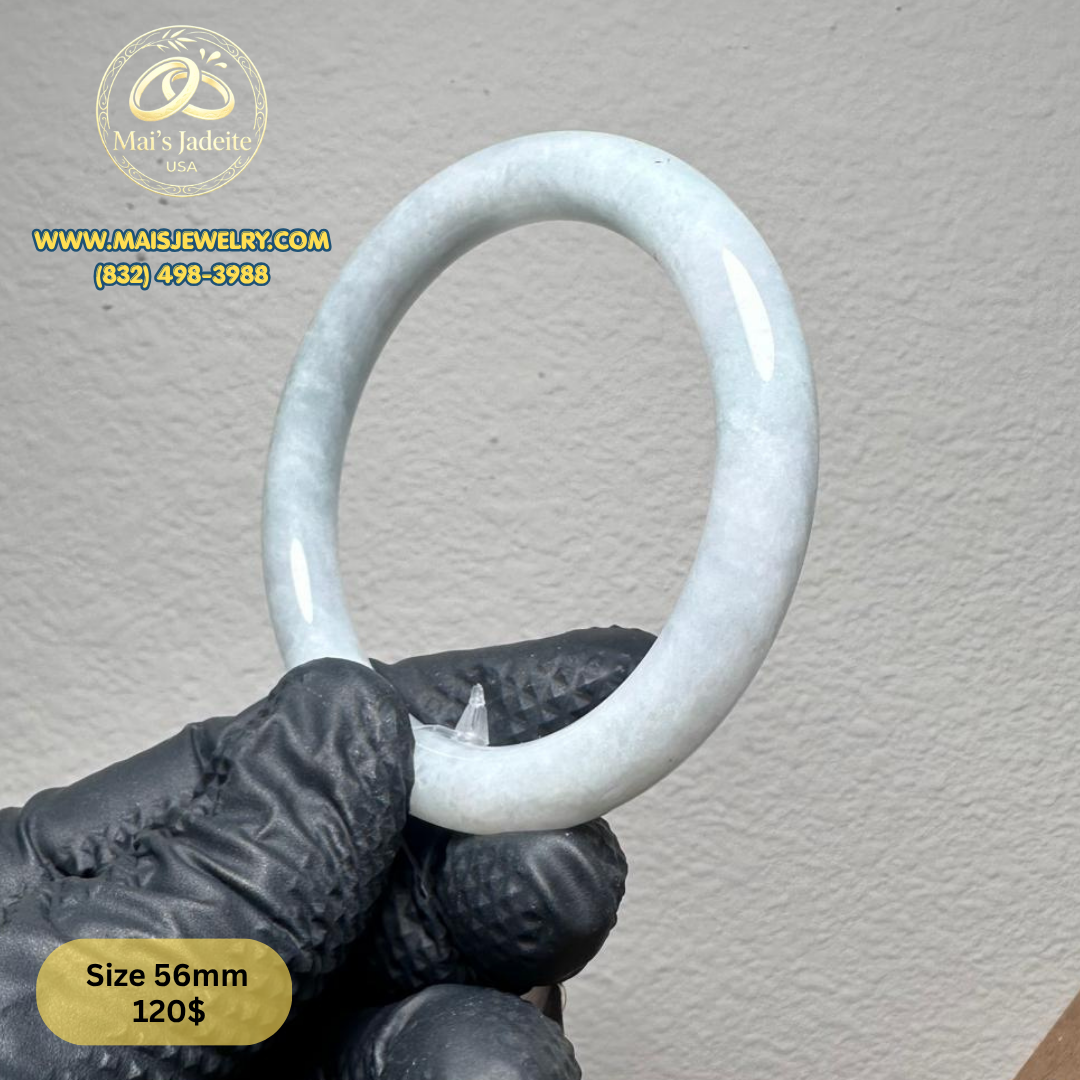 Mai's Jewelry Type A Natural Jadeite Bangle| 56mm | BA40