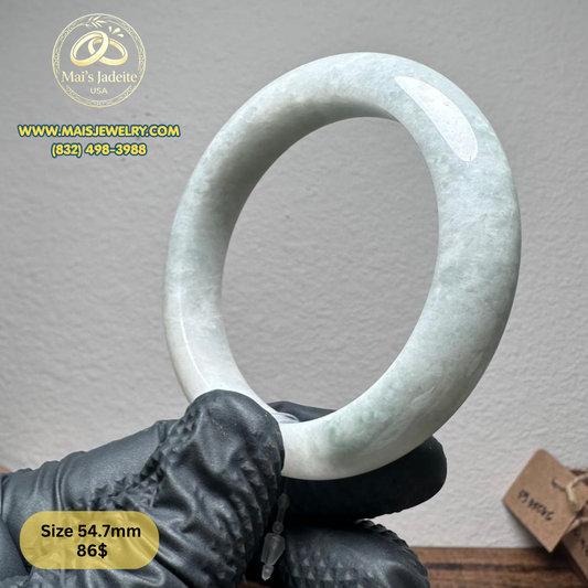 Mai's Jewelry Type A Natural Jadeite Bangle| 54.7 mm | BA41