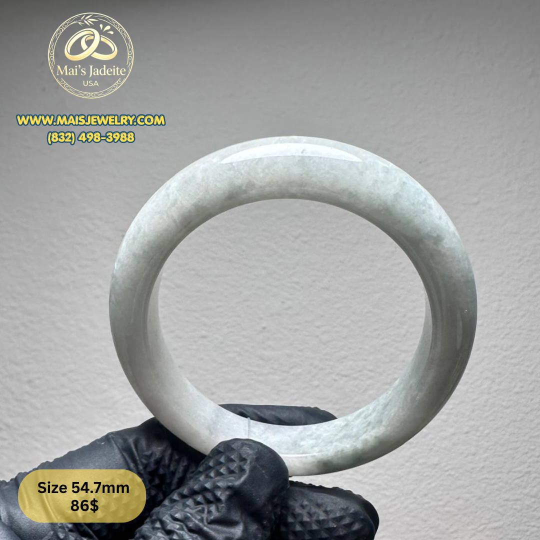 Mai's Jewelry Type A Natural Jadeite Bangle| 54.7 mm | BA41