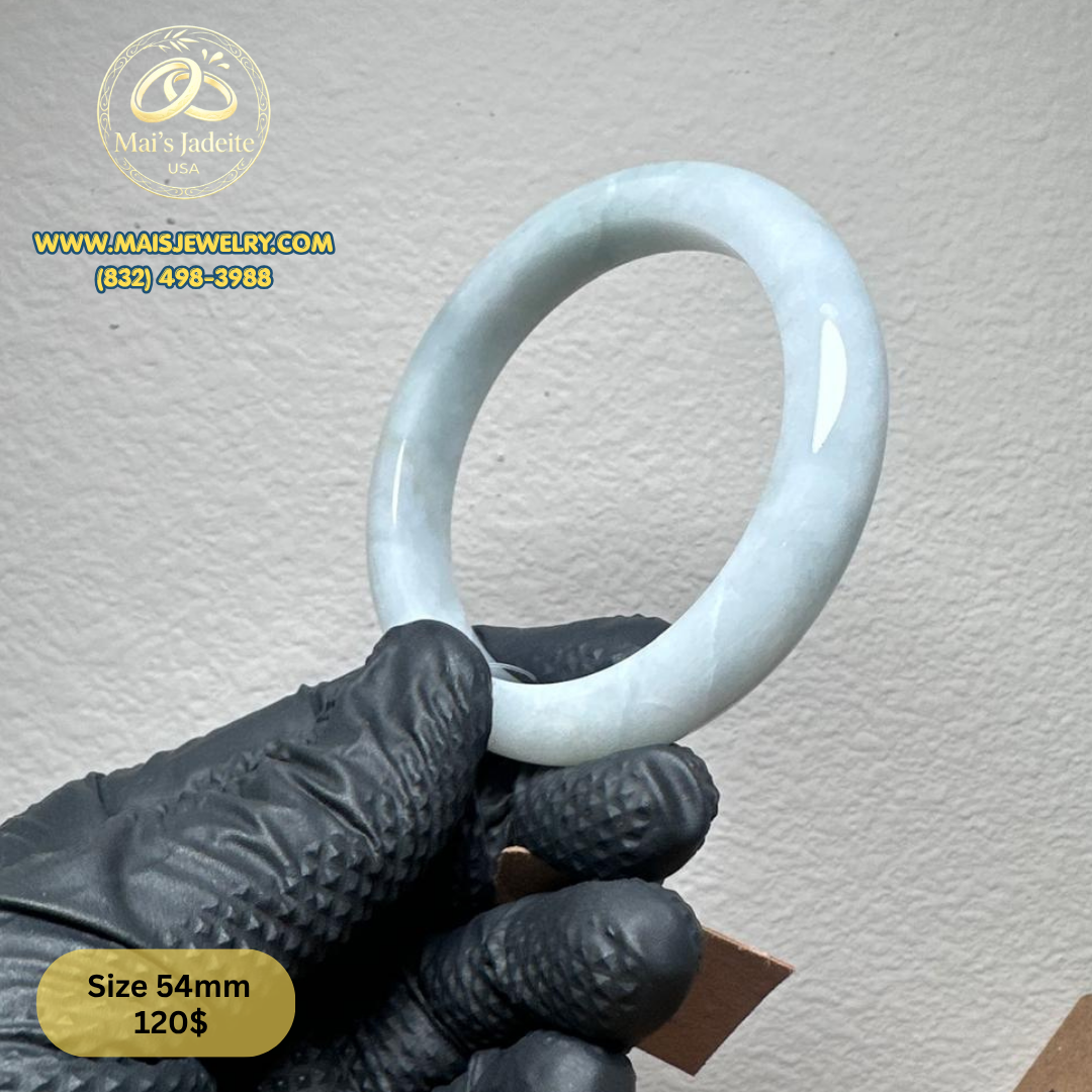 Mai's Jewelry Type A Natural Jadeite Bangle| 54mm | BA42