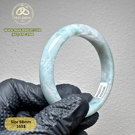 Mai's Jewelry Type A Natural Jadeite Bangle| 58mm | BA43