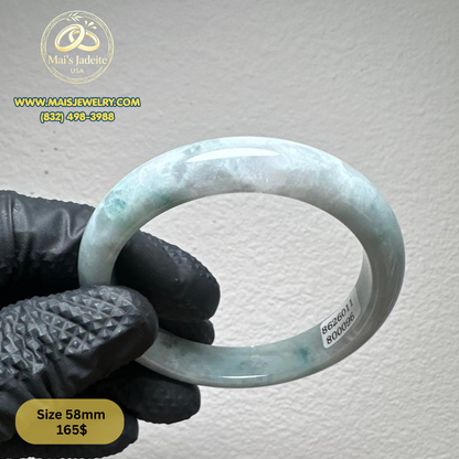 Mai's Jewelry Type A Natural Jadeite Bangle| 58mm | BA43