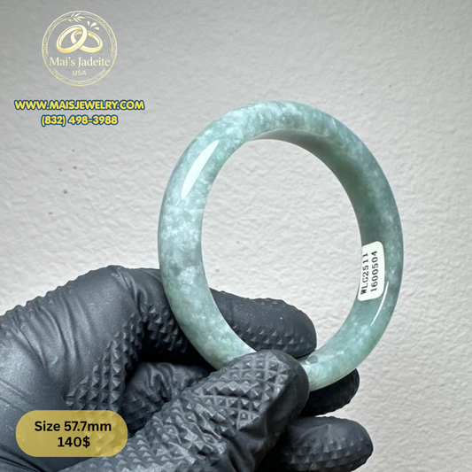 Mai's Jewelry Type A Natural Jadeite Bangle| 57.7 mm | BA44