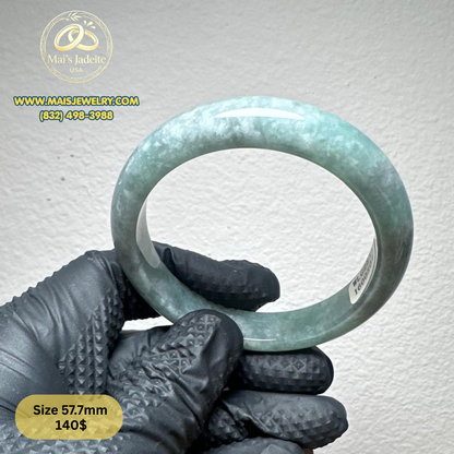 Mai's Jewelry Type A Natural Jadeite Bangle| 57.7 mm | BA44
