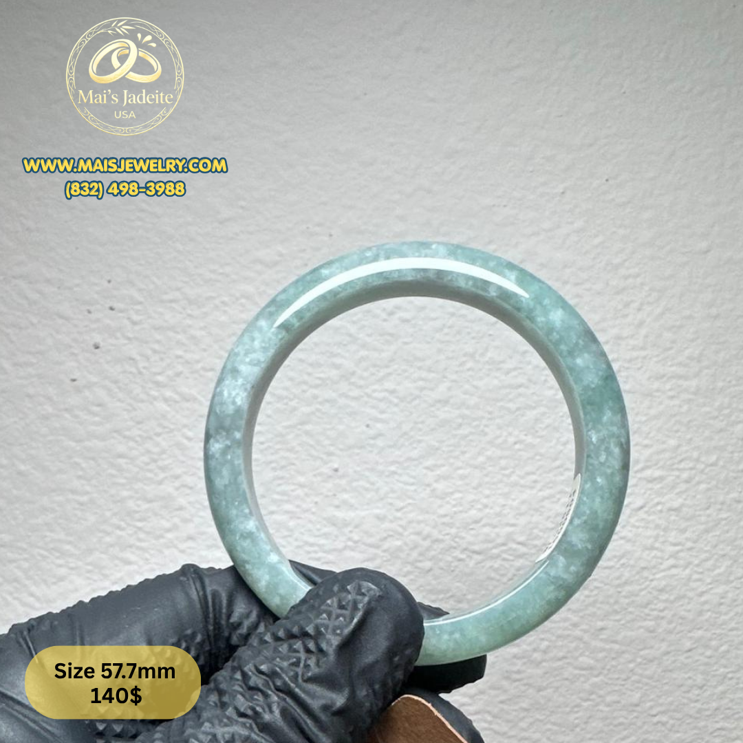 Mai's Jewelry Type A Natural Jadeite Bangle| 57.7 mm | BA44