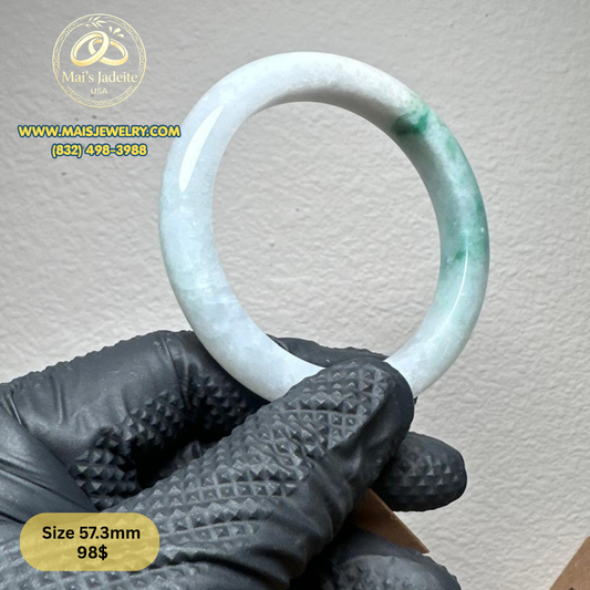 Mai's Jewelry Type A Natural Jadeite Bangle| 57.3 mm | BA45