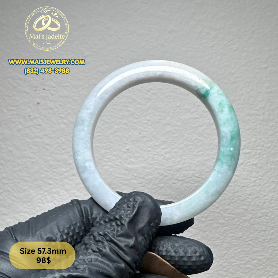 Mai's Jewelry Type A Natural Jadeite Bangle| 57.3 mm | BA45