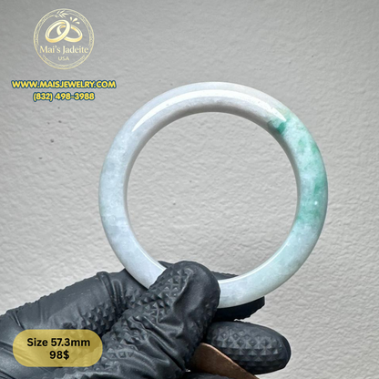 Mai's Jewelry Type A Natural Jadeite Bangle| 57.3 mm | BA45