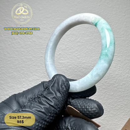 Mai's Jewelry Type A Natural Jadeite Bangle| 57.3 mm | BA45