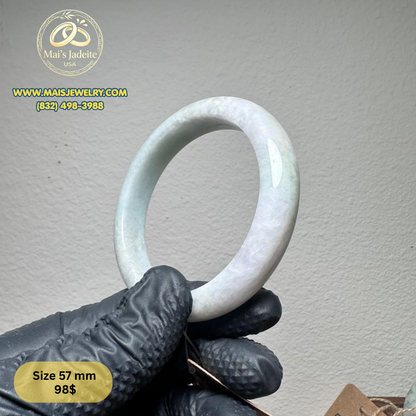 Mai's Jewelry Type A Natural Jadeite Bangle| 57 mm | BA35