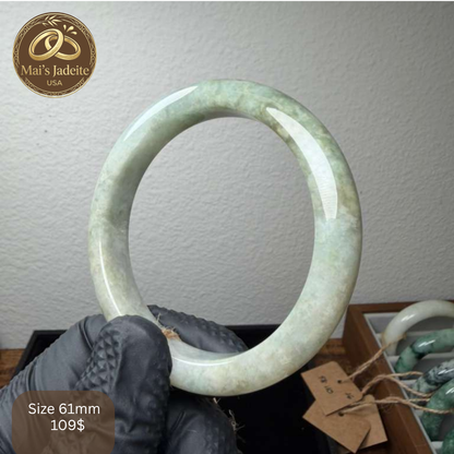 Mai's Jewelry Type A Natural Jadeite Bangle | 61mm |  BA14
