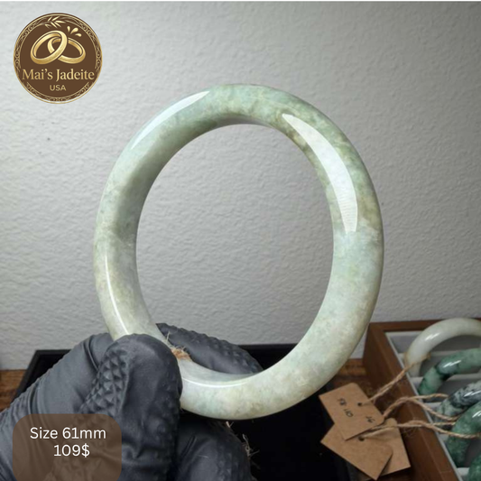 Mai's Jewelry Type A Natural Jadeite Bangle | 61mm |  BA14