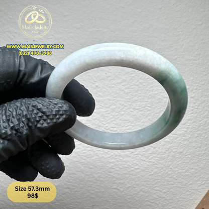 Mai's Jewelry Type A Natural Jadeite Bangle| 57.3 mm | BA45