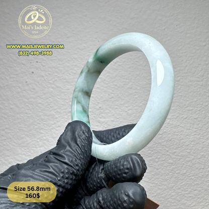 Mai's Jewelry Type A Natural Jadeite Bangle| 56.8 mm | BA46
